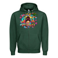 Sports Green hot mom summer with messy bun Zipper Hoodie - texasbilliewilder