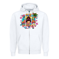 White hot mom summer with messy bun Zipper Hoodie - texasbilliewilder