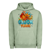 Pigment Oil Green cluck yeah Urban Hoodie - MaliasSmallBusiness