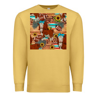 Antique Gold football hereford sunflower seamless pattern Premium Sweatshirt - JahusDesignShop
