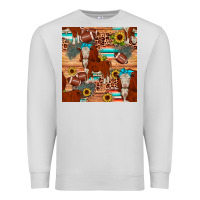 Dove Grey football hereford sunflower seamless pattern Premium Sweatshirt - JahusDesignShop