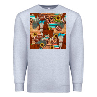 Heather Grey football hereford sunflower seamless pattern Premium Sweatshirt - JahusDesignShop