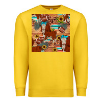 Lemon football hereford sunflower seamless pattern Premium Sweatshirt - JahusDesignShop