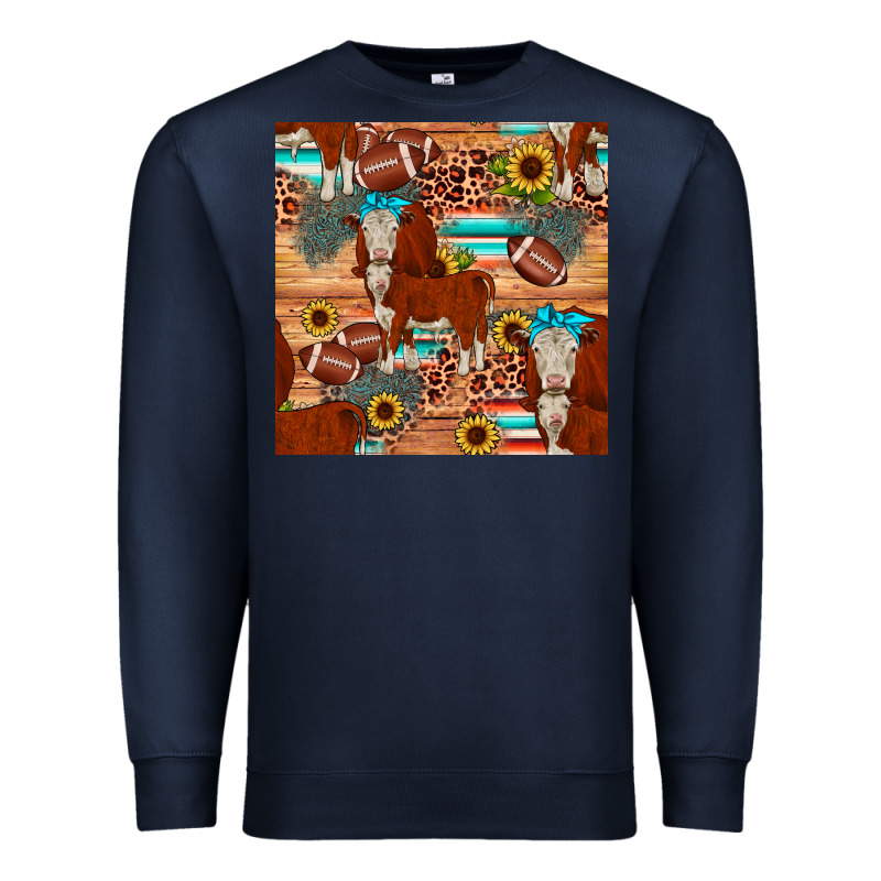 Football Hereford Sunflower Seamless Pattern Premium Sweatshirt by JahusDesignShop | Teevron