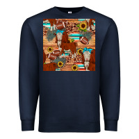 Navy football hereford sunflower seamless pattern Premium Sweatshirt - JahusDesignShop