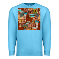 Ocean Blue football hereford sunflower seamless pattern Premium Sweatshirt - JahusDesignShop