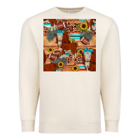 Sandshell football hereford sunflower seamless pattern Premium Sweatshirt - JahusDesignShop