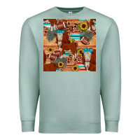 Seafoam football hereford sunflower seamless pattern Premium Sweatshirt - JahusDesignShop