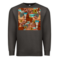Smoke football hereford sunflower seamless pattern Premium Sweatshirt - JahusDesignShop