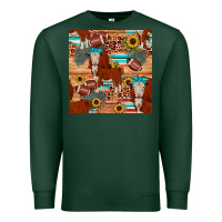 Sports Green football hereford sunflower seamless pattern Premium Sweatshirt - JahusDesignShop