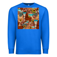 True Royal football hereford sunflower seamless pattern Premium Sweatshirt - JahusDesignShop