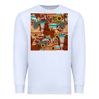 White football hereford sunflower seamless pattern Premium Sweatshirt - JahusDesignShop