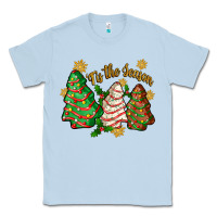 Dusty Blue tis the season christmas cake Classic Tee - Zillion Design Studio