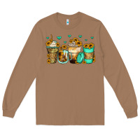 Toasted Coconut sunflowers coffee cups Long Sleeve Tee - Zillion Design Studio