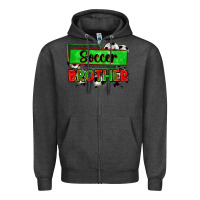 Charcoal Heather soccer brother Zipper Hoodie - Zillion Design Studio