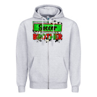 Heather Grey soccer brother Zipper Hoodie - Zillion Design Studio