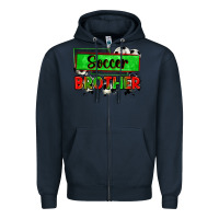 Navy soccer brother Zipper Hoodie - Zillion Design Studio