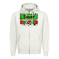 Oatmeal Heather soccer brother Zipper Hoodie - Zillion Design Studio
