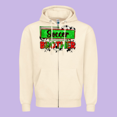 Soccer Brother Zipper Hoodie Designed By Zillion Design Studio