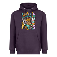 Plum Chillin with my peeps Easter Heavyweight Hoodie - OliviaCreatesArt