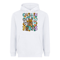 White Chillin with my peeps Easter Heavyweight Hoodie - OliviaCreatesArt