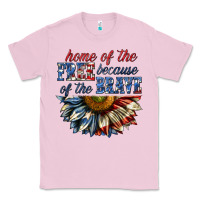 Bubblegum Pink home of the free because of the brave sunflower bi Classic Tee - texasbilliewilder