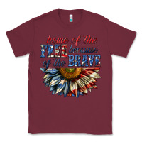 Burgundy home of the free because of the brave sunflower bi Classic Tee - texasbilliewilder