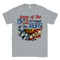 Heather Grey home of the free because of the brave sunflower bi Classic Tee - texasbilliewilder