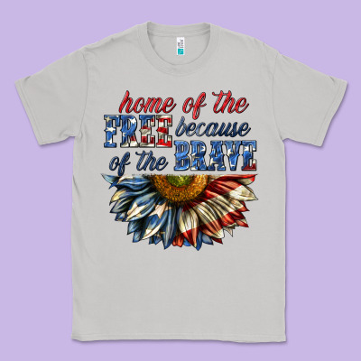 Classic Tee home of the free because of the brave sunflower bi