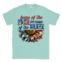Seafoam home of the free because of the brave sunflower bi Classic Tee - texasbilliewilder