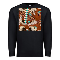 Black football leopard gemstone seamless pattern Premium Sweatshirt - JahusDesignShop