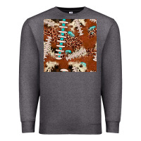 Charcoal Heather football leopard gemstone seamless pattern Premium Sweatshirt - JahusDesignShop