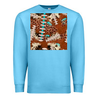 Ocean Blue football leopard gemstone seamless pattern Premium Sweatshirt - JahusDesignShop