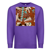 Purple football leopard gemstone seamless pattern Premium Sweatshirt - JahusDesignShop