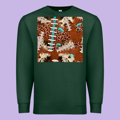 Football Leopard Gemstone Seamless Pattern Premium Sweatshirt Designed By Jahusdesignshop