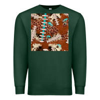 Sports Green football leopard gemstone seamless pattern Premium Sweatshirt - JahusDesignShop