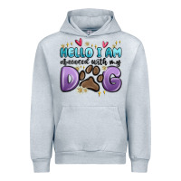 Heather Grey hello i am obsessed with my dog Urban Hoodie - MaliasSmallBusiness