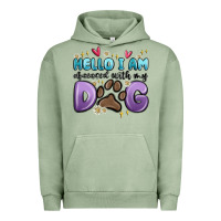 Pigment Oil Green hello i am obsessed with my dog Urban Hoodie - MaliasSmallBusiness