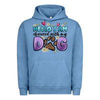 Pigment Pebble Blue hello i am obsessed with my dog Urban Hoodie - MaliasSmallBusiness