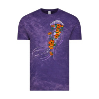 Cloud Purple light purple jellyfish and floral Vintage Tee - BarkalooDesign
