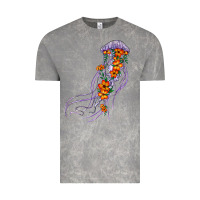 Cloud Rock light purple jellyfish and floral Vintage Tee - BarkalooDesign
