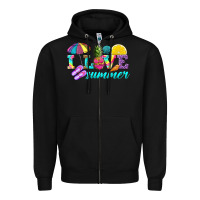 Black i love summer Zipper Hoodie - texasbilliewilder