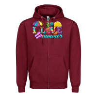 Burgundy i love summer Zipper Hoodie - texasbilliewilder
