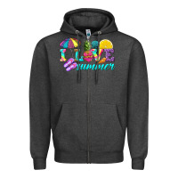 Charcoal Heather i love summer Zipper Hoodie - texasbilliewilder