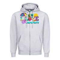 Heather Grey i love summer Zipper Hoodie - texasbilliewilder