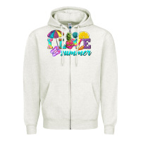 Oatmeal Heather i love summer Zipper Hoodie - texasbilliewilder