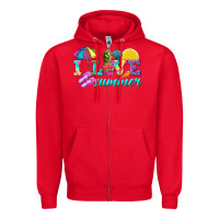 Red i love summer Zipper Hoodie - texasbilliewilder