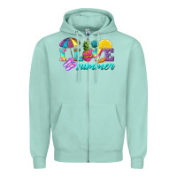 Seafoam i love summer Zipper Hoodie - texasbilliewilder