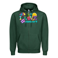 Sports Green i love summer Zipper Hoodie - texasbilliewilder
