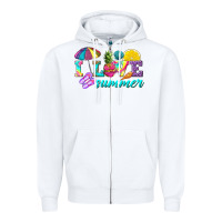 White i love summer Zipper Hoodie - texasbilliewilder